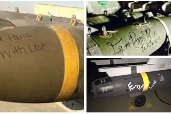 Iz Pariza, s ljubavlju: Američki bombarderi spremili ljubavnu poruku za ISIS (FOTO)