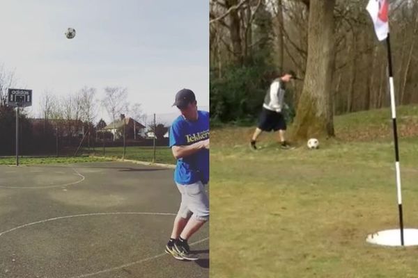 Momak je genije sa fudbalskom loptom...nema gde je nije ubacio! (VIDEO)
