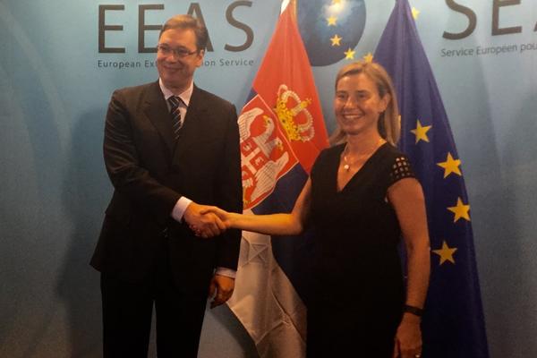 Vučić nastavlja susrete u Briselu, Mogerini zahvalio na ličnoj podršci (FOTO)
