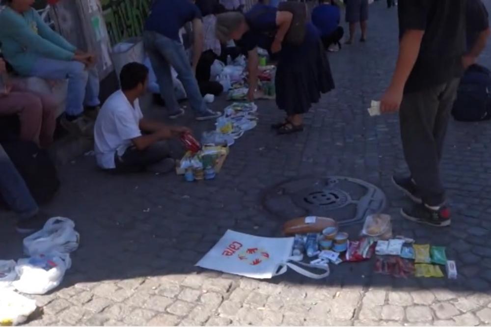 Neobične scene iz BG: Pomoć iz Crvenog krsta prodaju na Zelenjaku! (VIDEO)