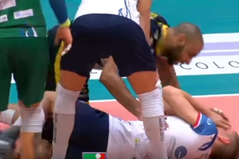 Dobro da mu glavu nije otkinuo! Reprezentativac Srbije brutalno nokautiran u Italiji! (VIDEO)