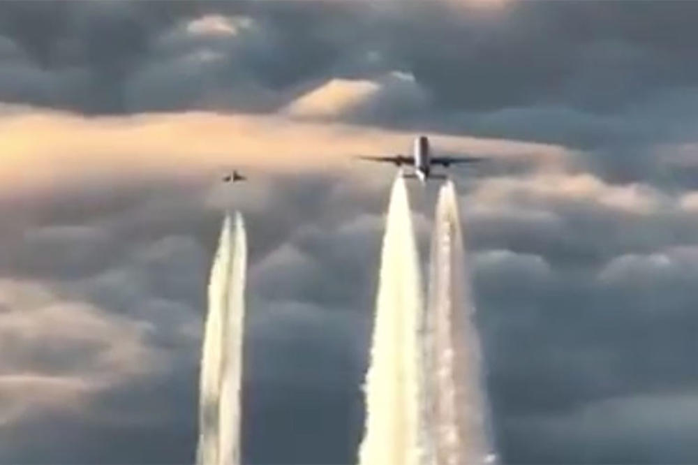 DRAMA NA NEBU IZNAD FRANKFURTA: Pogledajte kako su nemački lovci presreli avion sa 345 ljudi! (VIDEO)