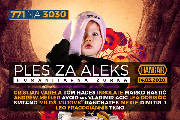 U subotu, 14. marta, Beograd pleše za Aleks, u Hangaru u Luci Beograd