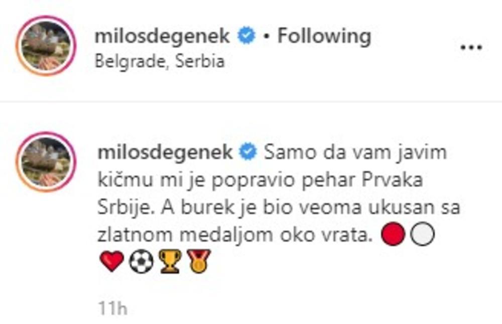 Instagram Miloša Degeneka  