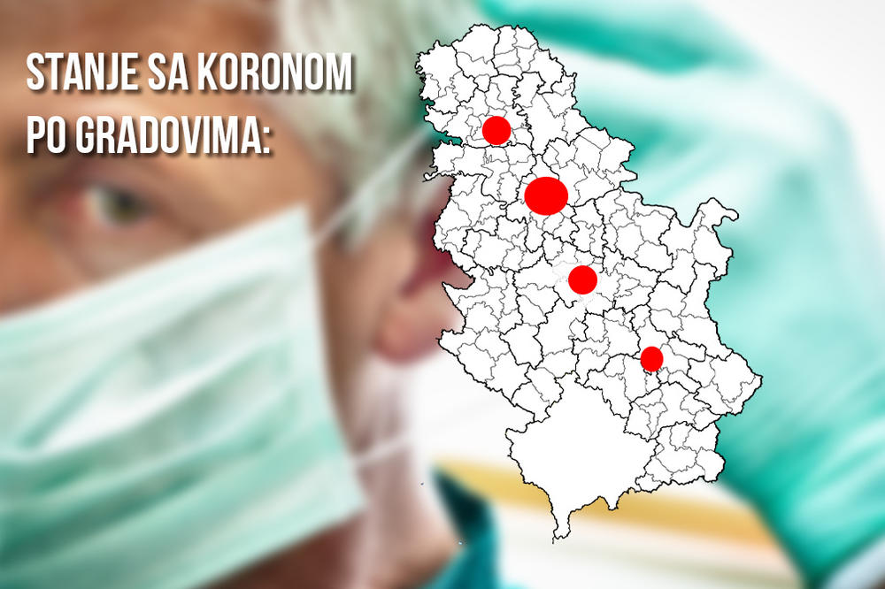 STANJE SA KORONOM PO GRADOVIMA: Smanjuje se broj zaraženih u Beogradu, još samo dva grada trocifrena