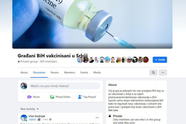 HIT HITOVA, NEMA DALJE! U Bosni na FB napravljena grupa GRAĐANI BiH vakcinisani u Srbiji
