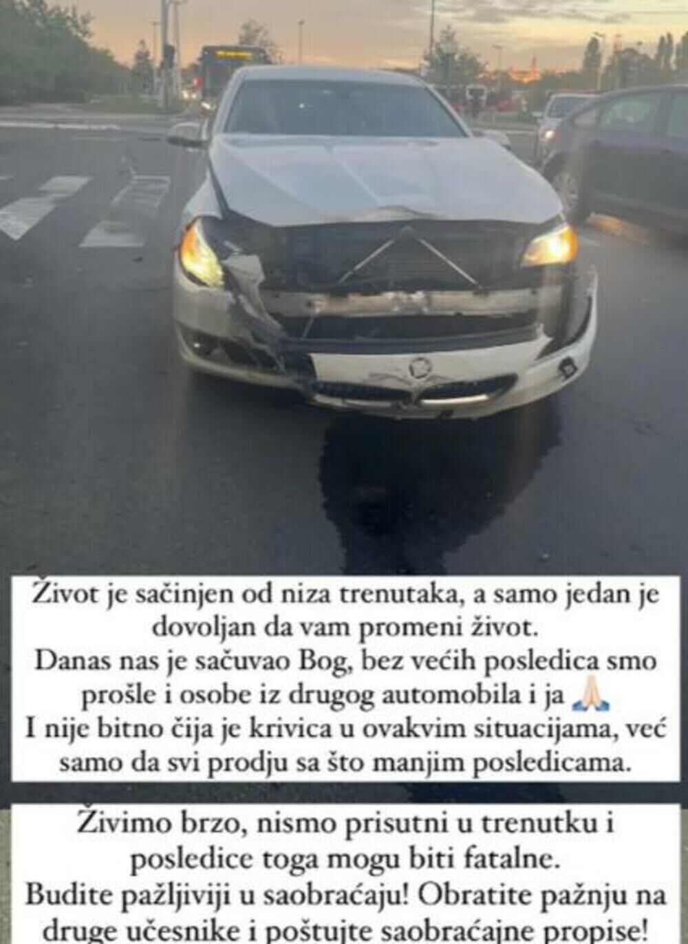 Tamara Dragić doživela saobraćajnu nezgodu