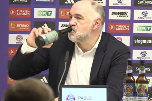 NIJE HTEO BEZALKOHOLNO: Laso dobro potezao iz flajke posle trijumfa Bajerna nad Partizanom! (VIDEO)