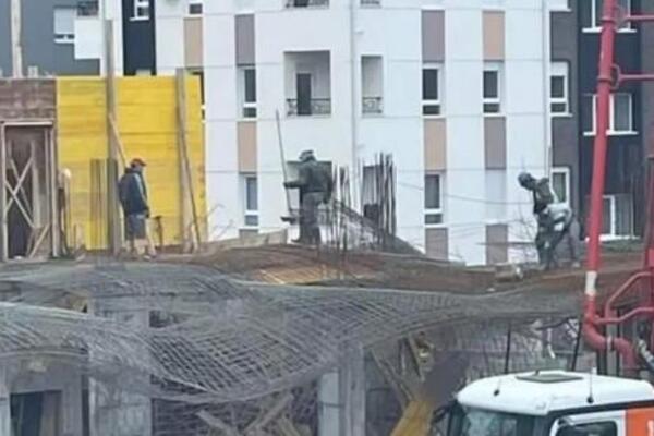 URUŠIO SE SPRAT ZGRADE U IZGRADNJI: Drama u Nišu, radnici ostali da stoje na armaturi (FOTO)
