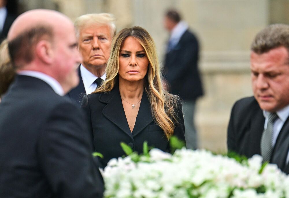 Melanija i Donald Tramp na sahrani Amalije Knavs