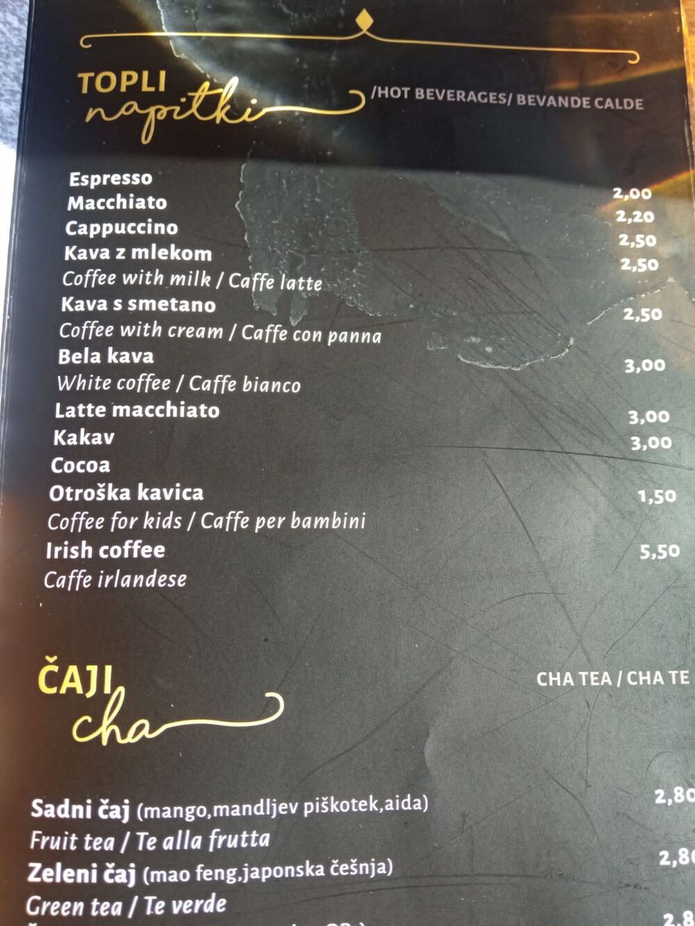 Cena kafe u Ljubljani