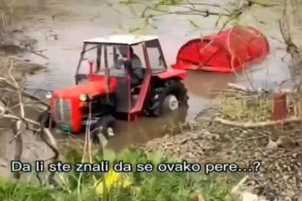 OVAKO POJEDINCI SVESNO ILI NE UNIŠTAVAJU PRIRODU: Traktorom ušao u vodu, UPALIO MAŠINU i RADIO OVO (VIDEO)